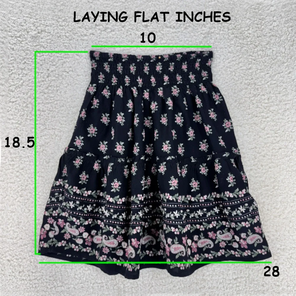 Hollister Ultra High Rise XS Floral Print Mini Skirt Bohemian Hippie Feminine - Picture 8 of 8